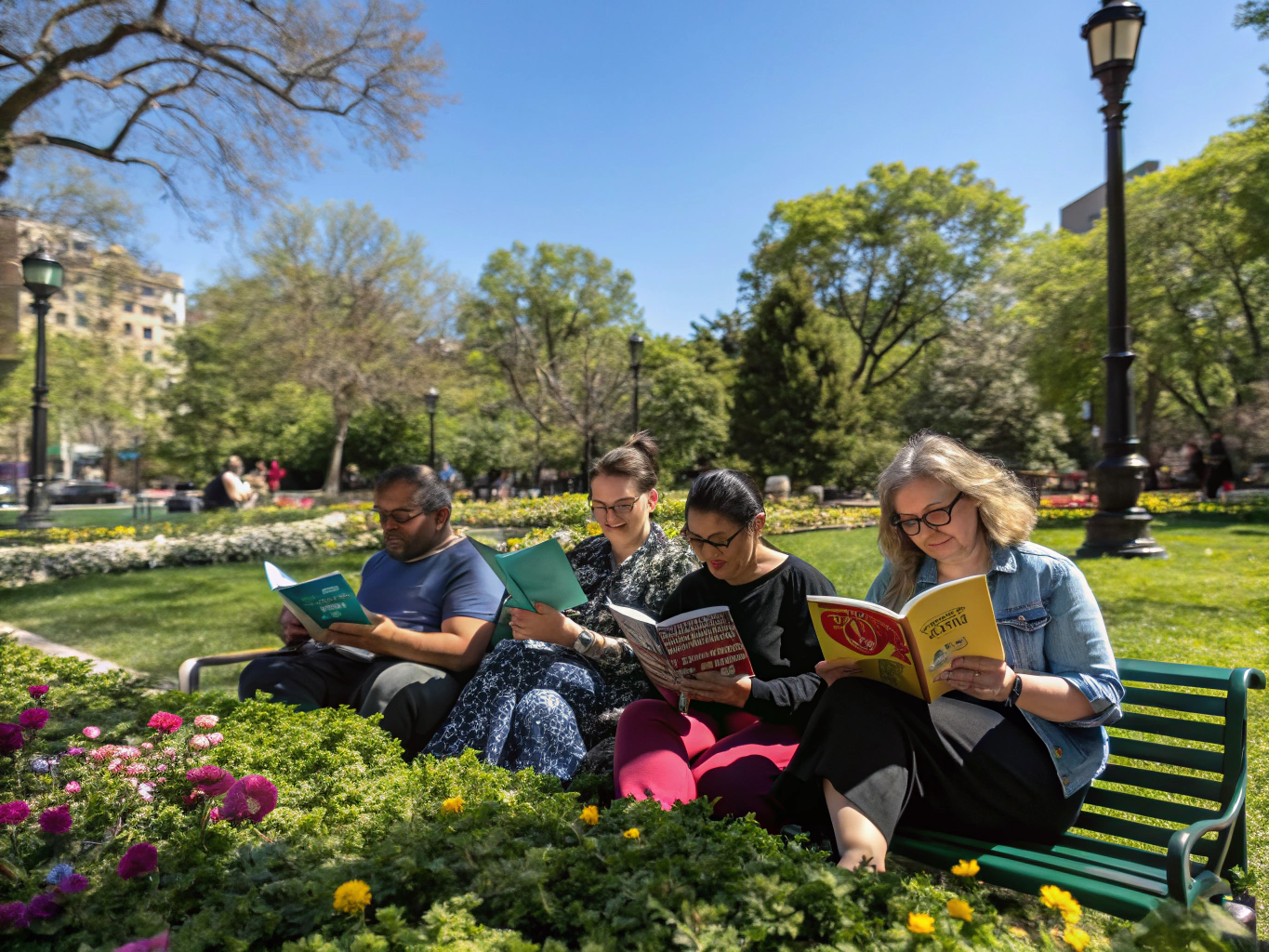 Youth sharing their favorite books in a circle